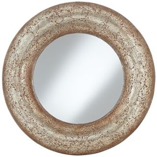 Antique Gold 33 Cracked Mosaic Round Wall Mirror   #V1387  