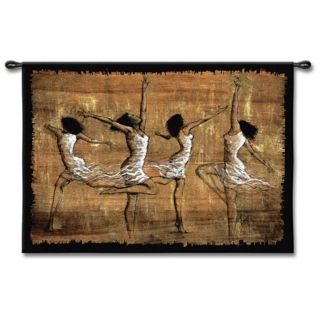 Festive Dancers 52" Wide Wall Tapestry   #J8964