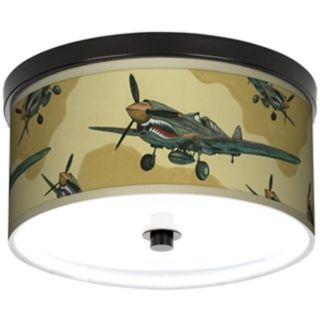 Flying Tigers 10 1/4" Wide CFL Bronze Ceiling Light   #K2833 M0638