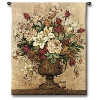 Rosy I Urn 32" High Wall Tapestry   #J8726