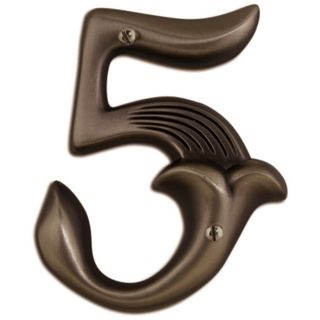 Alhambra Aged Bronze Finish House Number 5   #P2151