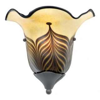Quoizel Fine Feather Art Glass 10 1/2" High  Wall Sconce   #39551