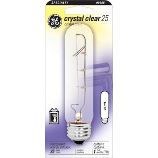 GE 25 Watt T10 Clear Light Bulb   #90905