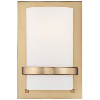 Etched Opal Glass 10" High Honey Gold Wall Sconce   #W6834