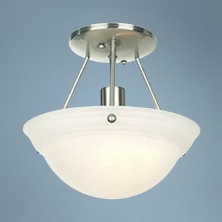 Nickel and Frosted Glass 10" Wide Ceiling Light Fixture   #00314