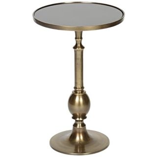 Stephan Turned Metal Egg Antique Brass Accent Table   #Y3398