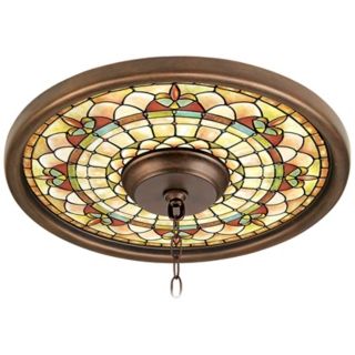 Tiffany Tracery 16" Wide Bronze Finish Ceiling Medallion   #02975 G7159