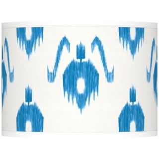 Blue Ikat Pattern Giclee Lamp Shade 13.5x13.5x10 (Spider)   #37869 V8338