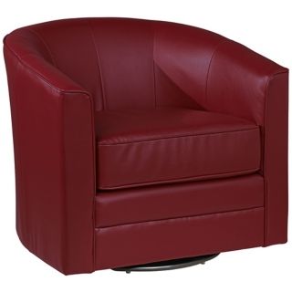 Keller Scarlet Bonded Leather Swivel Tub Chair   #U4612