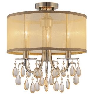 Crystorama Hampton Collection Brass 14" Wide Ceiling Light   #M2603