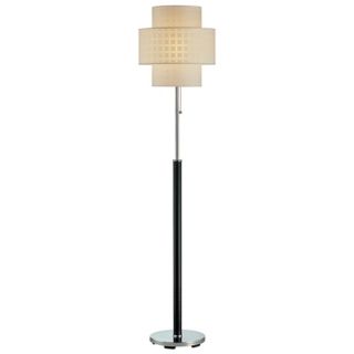 Lite Source Olina Chrome and Leather Wrap Floor Lamp   #K3423