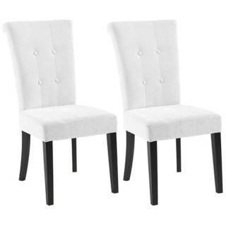 Set of 2 Tuxford Oasis White Fabric Dining Chairs   #T4086