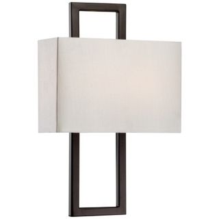 Brushed Steel 15 1/2" High Rectangular Wall Sconce   #R8144