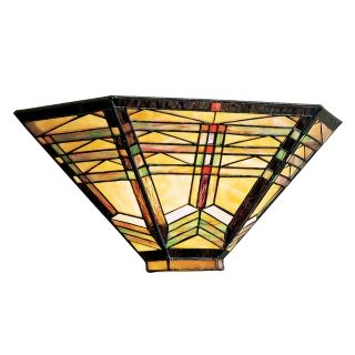 Geometric Art Glass 16” Wide Sconce   #82354