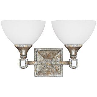Palazzo 16" Wide Silver and Gold Leaf Wall Sconce   #X0252