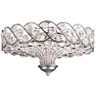 Catara Silver Leaf 6 Light 18" Wide Crystal Ceiling Light   #W5027