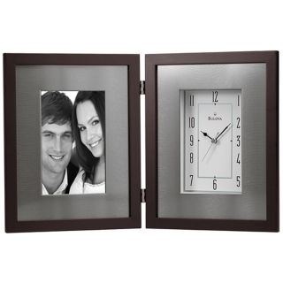 Winfield 15" Wide Picture Frame Bulova Desk Clock   #V1981