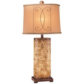Ambience Collection Beige Column Table Lamp   #P9986