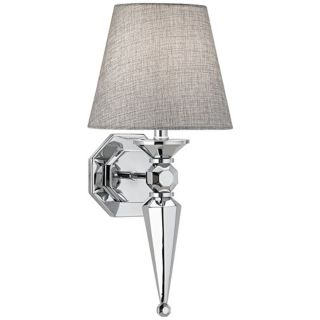 Textured Fabric Shade 17 1/4 High Chrome Wall Sconce