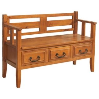 Country Home Rustic Light Brown Entryway Bench   #Y6523