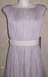 JS Collections Pale Lilac Pearl Waist Dress Gown Sz 4 $225
