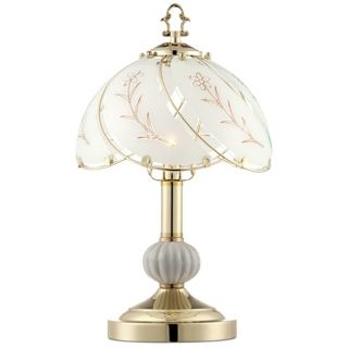 Polished Brass Touch Table Lamp with Brass Key Finial   #V3799
