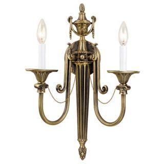 Urn and Leaf Brass 20 1/2" High Two Light Sconce   #05415