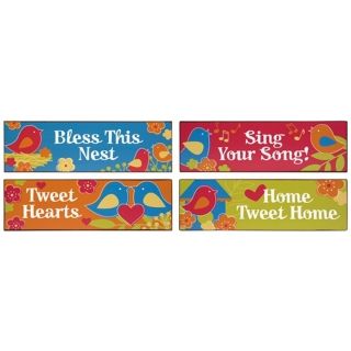 Set of 4 Tweet Tweet Tin Signs   #N3506