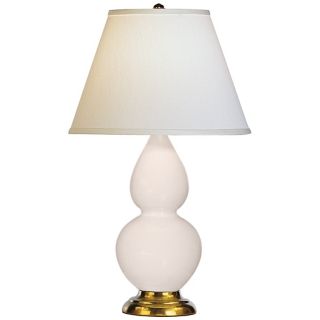 Robert Abbey 22 3/4" White Ceramic and Brass Table Lamp   #G6607