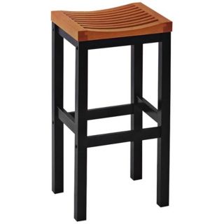 Black and Cottage Oak 24" High Counter Stool   #X1157
