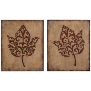 Uttermost Set of 2 Decorative Leaves 24" High Wall Art   #R7623