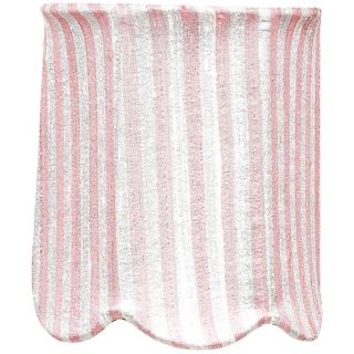 Striped Pink Scallop Drum Shade 4x4x4.75 (Clip On)   #Y4186