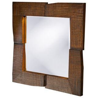Textured faux oak stain. Resin construction. 25 square frame. Mirror