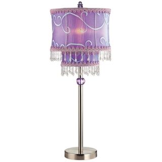 Lite Source Twin Tier Beaded Purple Lavender Table Lamp   #G2410