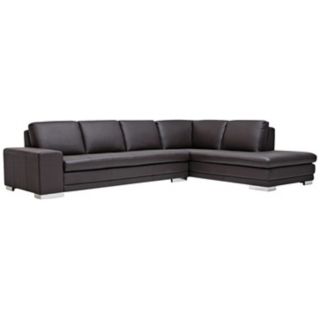Callidora Dark Brown Leather Sofa Sectional   #W5902