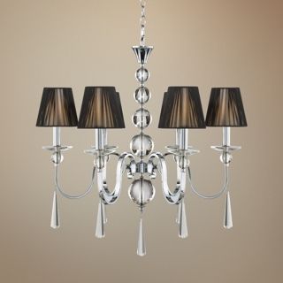Chrome with Black String Shades 28 1/2" Wide Chandelier   #V8281