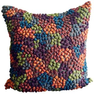 Knots Bright 22" Square Hand Made Accent Pillow   #X1725