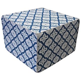 Tiles Outdoor Square Teal Ottoman   #Y5389