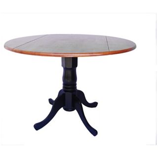Black and Cherry Finish Round Drop Leaf Pedestal Table   #U4199
