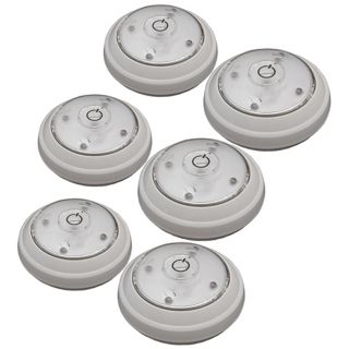 Set of 6 Battery Powered LED Puck Lights   #N4788