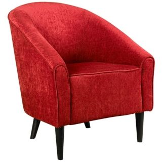 Orion Red Chenille Club Chair   #T3825
