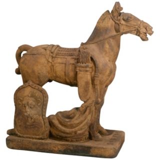Ancient Cavalry Horse Garden Accent   #33379