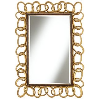 Chain Link 41 3/4" High Antique Gold Wall Mirror   #W4097