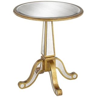 Yasmin Aged Gold Mirror Accent Table   #W3350