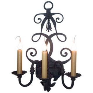 Laura Lee Fleur De Lis 3 Light 26" High Wall Sconce   #T3394