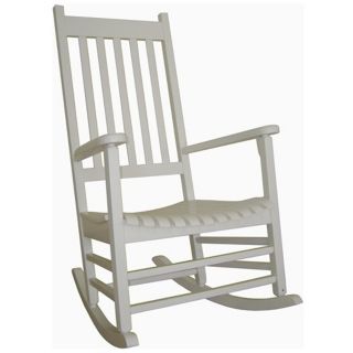 Solid Wood White Porch Rocker Chair   #T4765