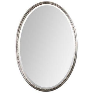 Uttermost Casalina 32" High Nickel Oval Wall Mirror   #Y1485