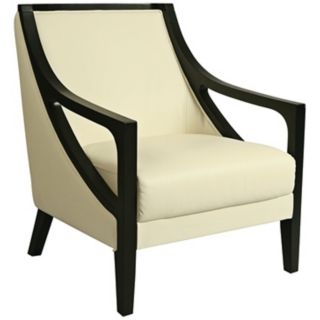 Fouquet White Leather Club Chair   #Y5151