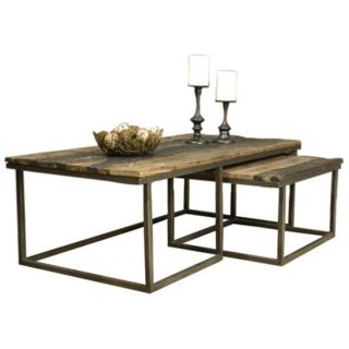 Vista Wood and Metal Nesting Coffee Table   #N3873