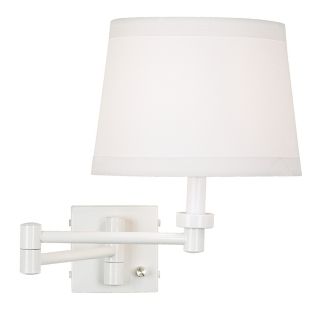 White Plug In Swing Arm Wall Lamp   #07097